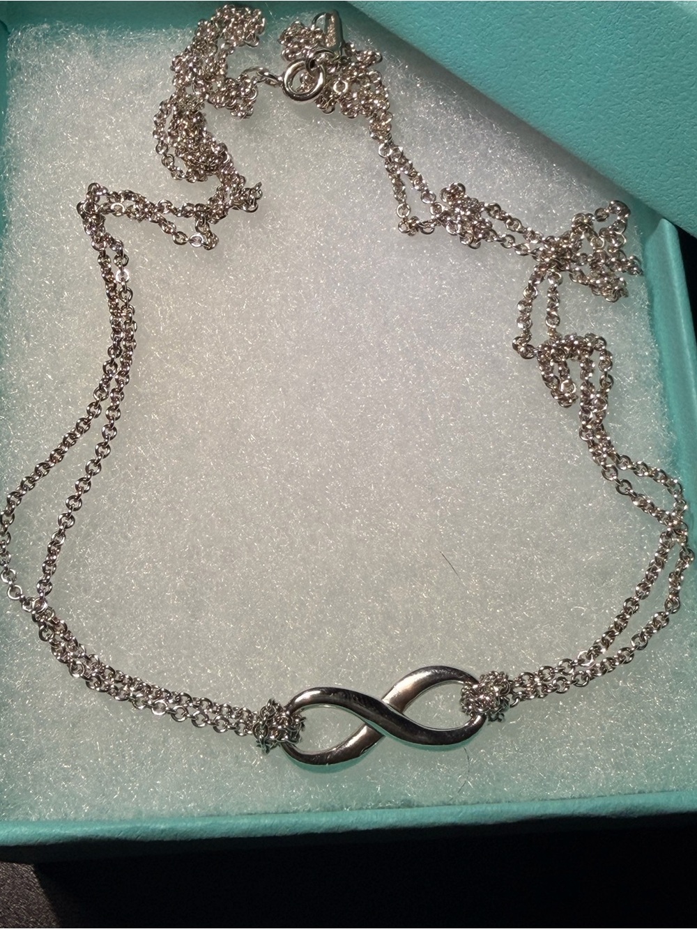 Tiffany & Co. Silver Infinity Double-Chain Necklace - Picture 2 of 4